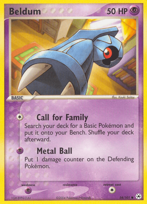 54, Common, EX: Hidden Legends, Normal, Psychic, Psychic[×2], Reverse Holofoil Beldum (54/101) [EX: Hidden Legends] - Trading Card World