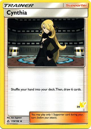 119, Battle Academy 2020, Normal, Promo, Supporter Cynthia (119/156) (Pikachu Stamp #24) [Battle Academy 2020] - Trading Card World