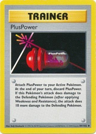 84, Base Set Shadowless Unlimited, Normal, Trainer, Uncommon PlusPower (84/102) [Base Set Shadowless Unlimited] - Trading Card World
