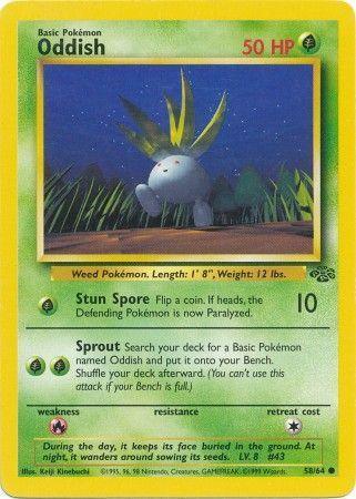 58, Common, Fire[×2], Grass, Jungle Unlimited, Normal Oddish (58/64) [Jungle Unlimited] - Trading Card World