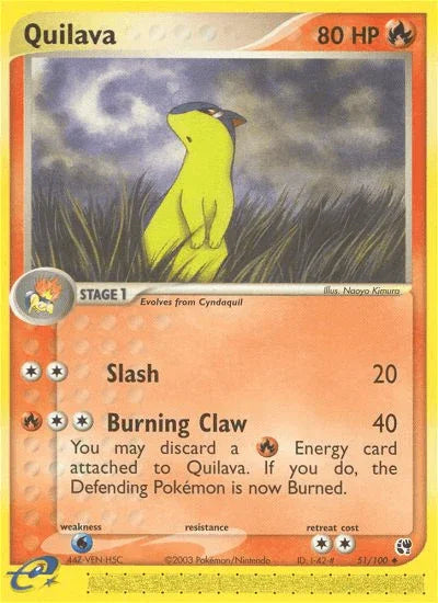 51, EX: Sandstorm, Fire, Normal, Reverse Holofoil, Uncommon, Water[×2] Quilava (51/100) [EX: Sandstorm] - Trading Card World