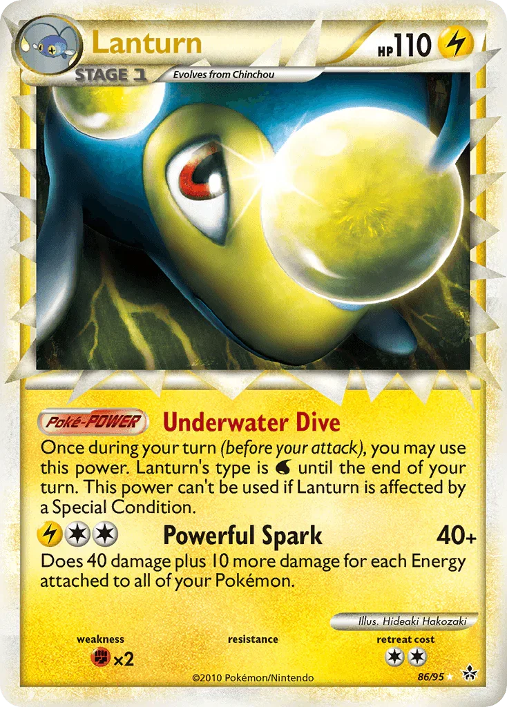 86, Fighting[×2], HeartGold & SoulSilver: Unleashed, Holofoil, Lightning, Ultra Rare Lanturn (86/95) [HeartGold & SoulSilver: Unleashed] - Trading Card World