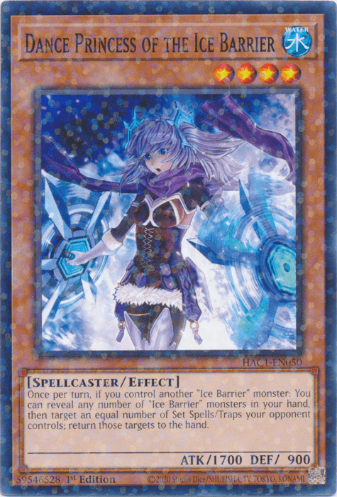 1st Edition, Common, Effect Monster, Hidden Arsenal: Chapter 1, Spellcaster, Water Dance Princess of the Ice Barrier (Duel Terminal) [HAC1-EN050] Common - Trading Card World