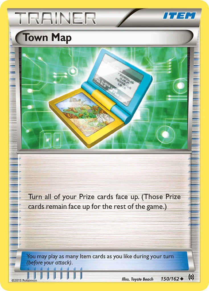 150, Item, Normal, Reverse Holofoil, Uncommon, XY: BREAKthrough Town Map (150/162) [XY: BREAKthrough] - Trading Card World