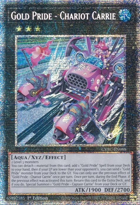 1st Edition, Aqua, Cyberstorm Access, Starlight Rare, Water, Xyz/Effect Monster Gold Pride - Chariot Carrie [CYAC-EN088] Starlight Rare - Trading Card World