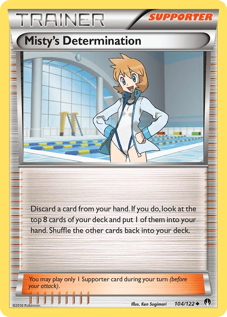 Normal, Reverse Holofoil, Supporter, Uncommon, XY: BREAKpoint Misty's Determination (104/122) [XY: BREAKpoint] - Trading Card World