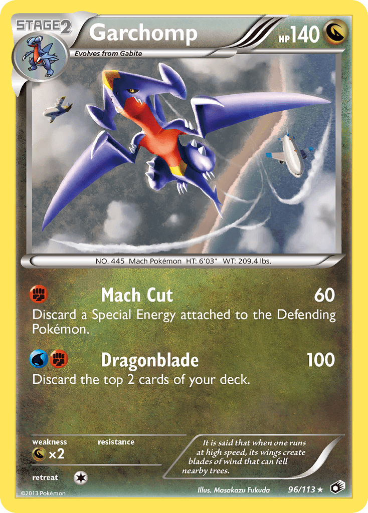 96, Black & White: Legendary Treasures, Dragon, Dragon[×2], Holo Rare, Holofoil, Reverse Holofoil Garchomp (96/113) [Black & White: Legendary Treasures] - Trading Card World