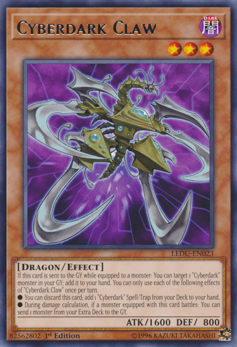 1st Edition, Dark, Dragon, Effect Monster, Legendary Duelists, Rare Cyberdark Claw [LEDU-EN023] Rare - Trading Card World