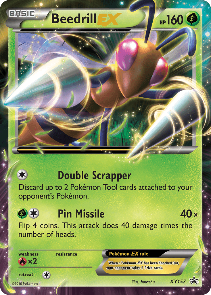 Fire[×2], Grass, Holofoil, Promo, XY157, XY: Black Star Promos Beedrill EX (XY157) [XY: Black Star Promos] - Trading Card World