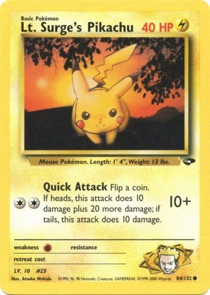 84, Common, Fighting[×2], Gym Challenge Unlimited, Lightning, Normal Lt. Surge's Pikachu (84/132) [Gym Challenge Unlimited] - Trading Card World