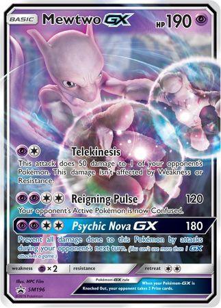 Holofoil, Promo, Psychic, Psychic[x2], SM196, Sun & Moon: Black Star Promos Mewtwo GX (SM196) (Jumbo Card) [Sun & Moon: Black Star Promos] - Trading Card World