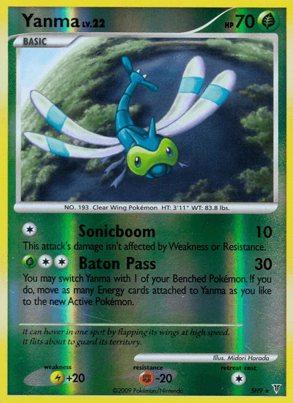 Fighting[-20], Grass, Holo Rare, Holofoil, Lightning[+20], Platinum: Supreme Victors, Reverse Holofoil, SH9 Yanma (SH9) [Platinum: Supreme Victors] - Trading Card World