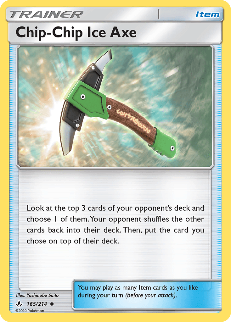 165, Item, Normal, Reverse Holofoil, Sun & Moon: Unbroken Bonds, Uncommon Chip-Chip Ice Axe (165/214) [Sun & Moon: Unbroken Bonds] - Trading Card World