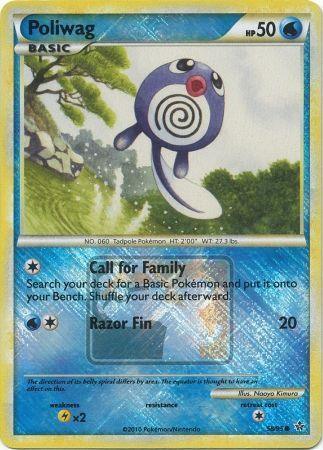 58, HeartGold & SoulSilver: Unleashed, Lightning[×2], Promo, Reverse Holofoil, Water Poliwag (58/95) (League Promo) [HeartGold & SoulSilver: Unleashed] - Trading Card World