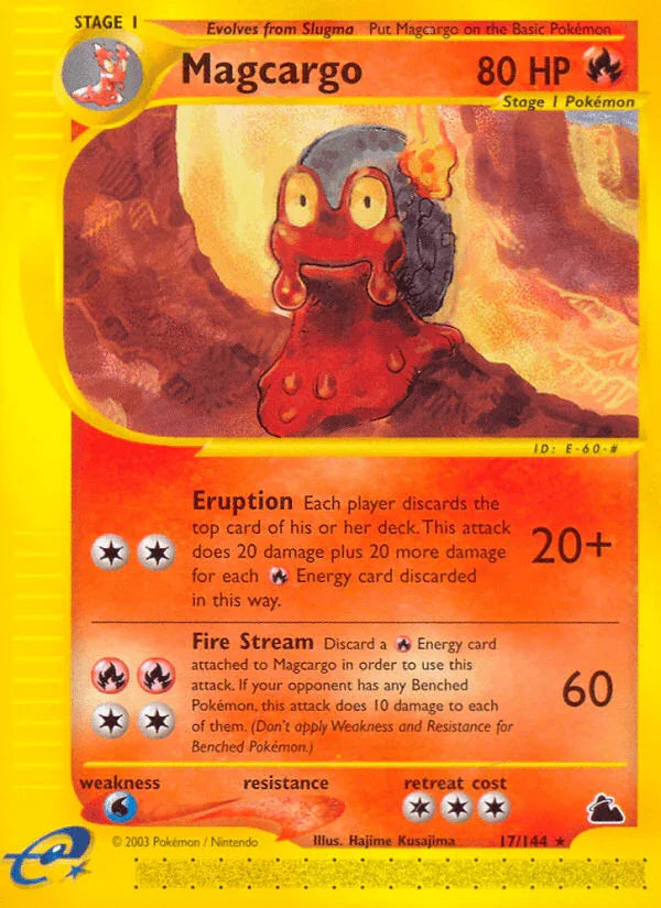 17, Fire, Normal, Rare, Reverse Holofoil, Skyridge, Water[×2] Magcargo (17/144) [Skyridge] - Trading Card World