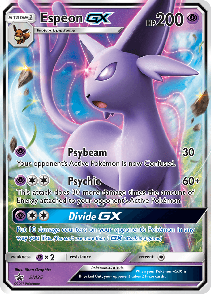 Black Star Promo, Holofoil, Psychic, Psychic[×2], SM35, Sun & Moon: Black Star Promos Espeon GX (SM35) [Sun & Moon: Black Star Promos] - Trading Card World