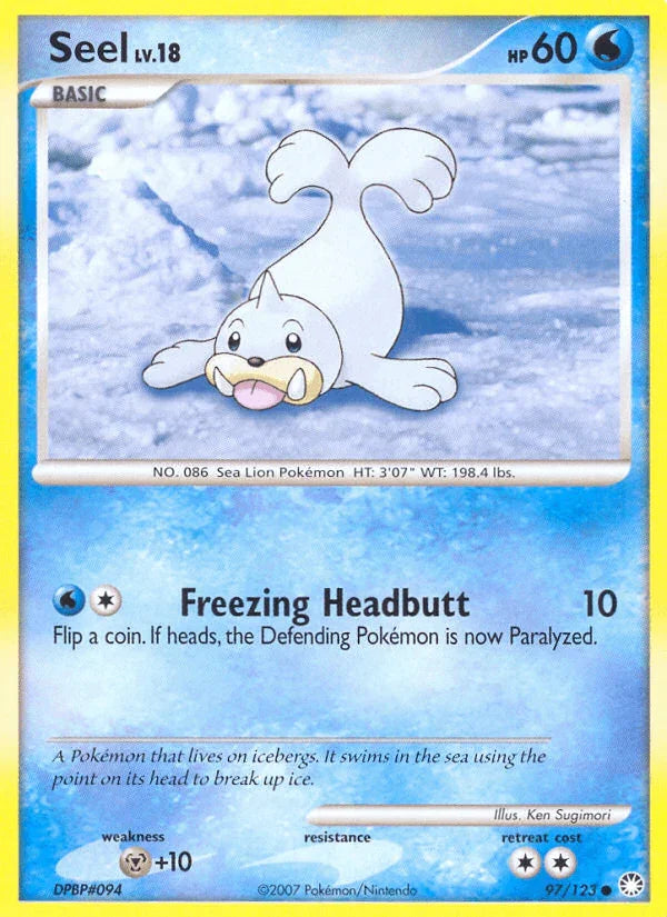 97, Common, Diamond & Pearl: Mysterious Treasures, Metal[+10], Normal, Reverse Holofoil, Water Seel (97/123) [Diamond & Pearl: Mysterious Treasures] - Trading Card World