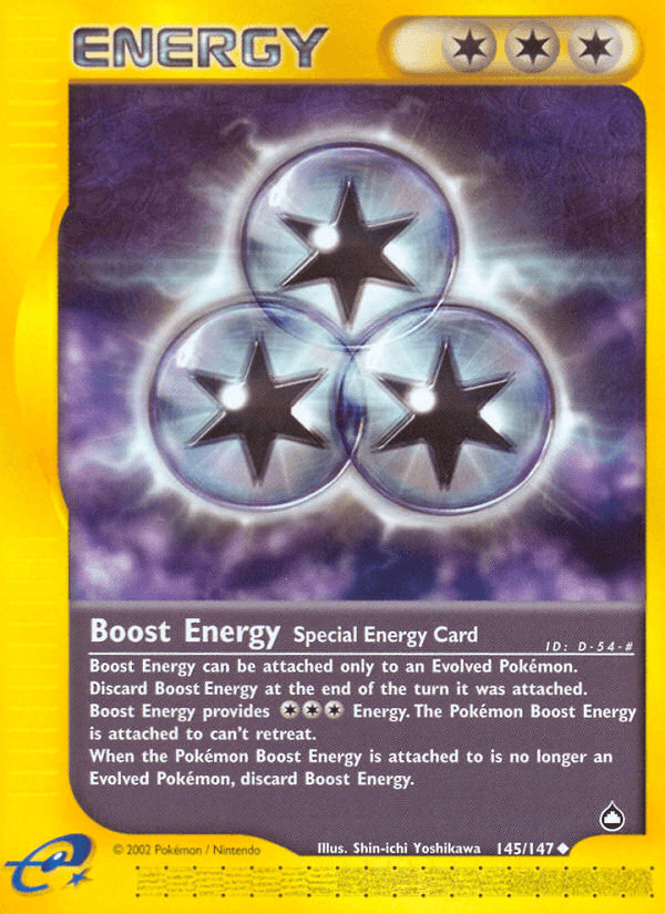 145, Aquapolis, Normal, Reverse Holofoil, Special Energy, Uncommon Boost Energy (145/147) [Aquapolis] - Trading Card World