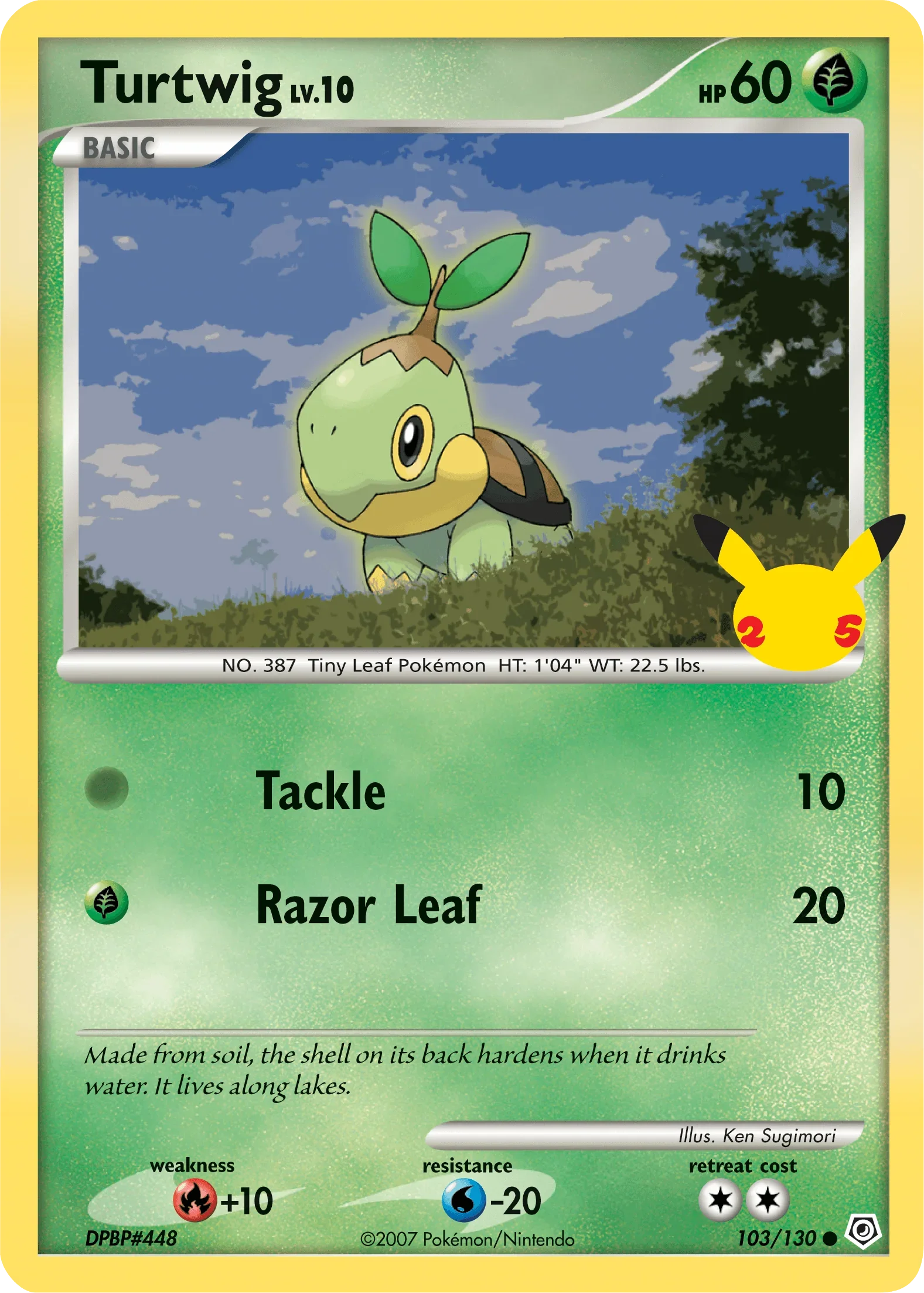 103, Fire [+10], First Partner Pack, Grass, Normal, Promo, Water [-10] Turtwig (103/130) [First Partner Pack] - Trading Card World