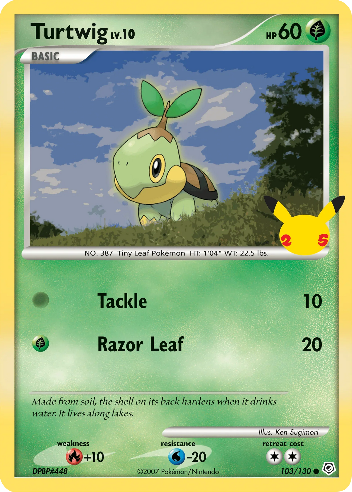103, Fire [+10], First Partner Pack, Grass, Normal, Promo, Water [-10] Turtwig (103/130) [First Partner Pack] - Trading Card World