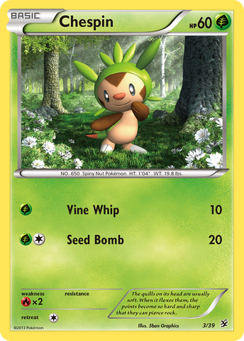 Chespin (3/39) [XY: Kalos Starter Set]