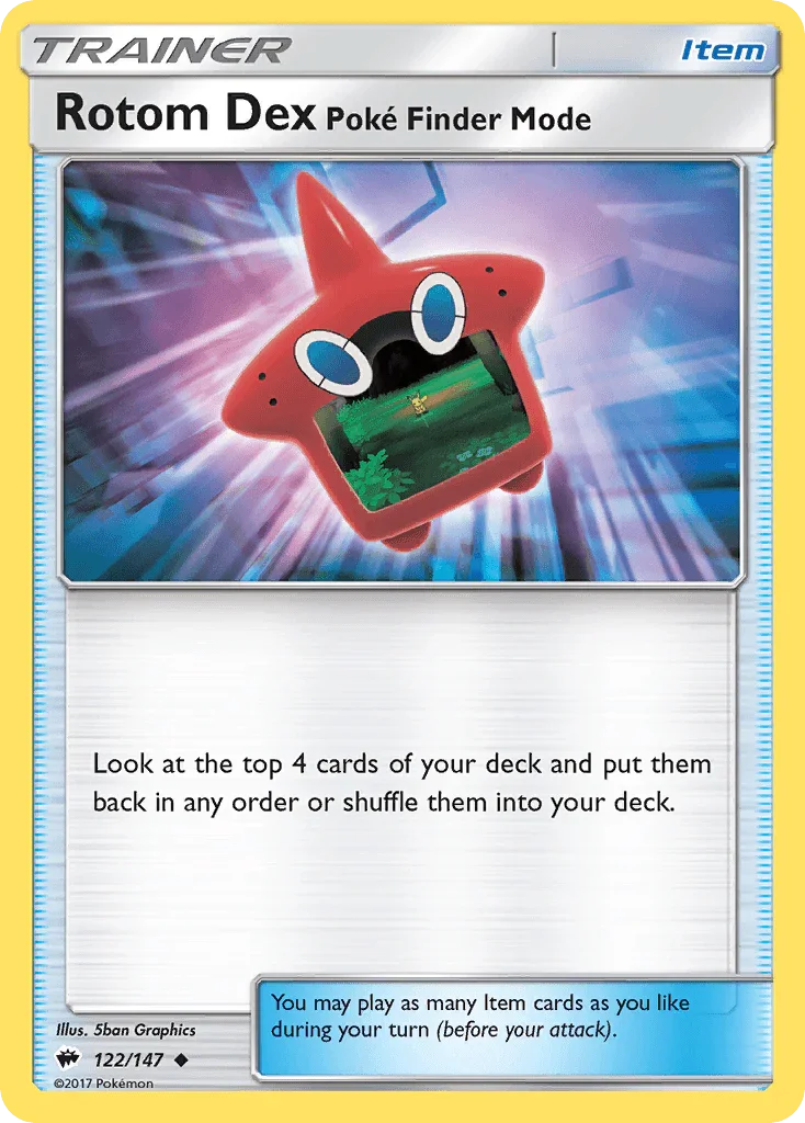 122, Item, Normal, Reverse Holofoil, Sun & Moon: Burning Shadows, Uncommon Rotom Dex Poke Finder Mode (122/147) [Sun & Moon: Burning Shadows] - Trading Card World