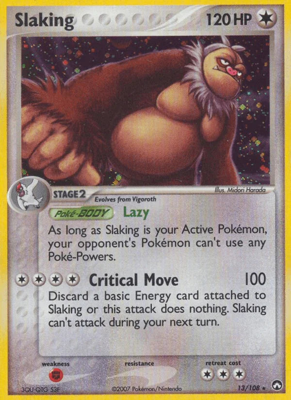 13, Colorless, EX: Power Keepers, Fighting[×2], Holo Rare, Holofoil Slaking (13/108) [EX: Power Keepers] - Trading Card World