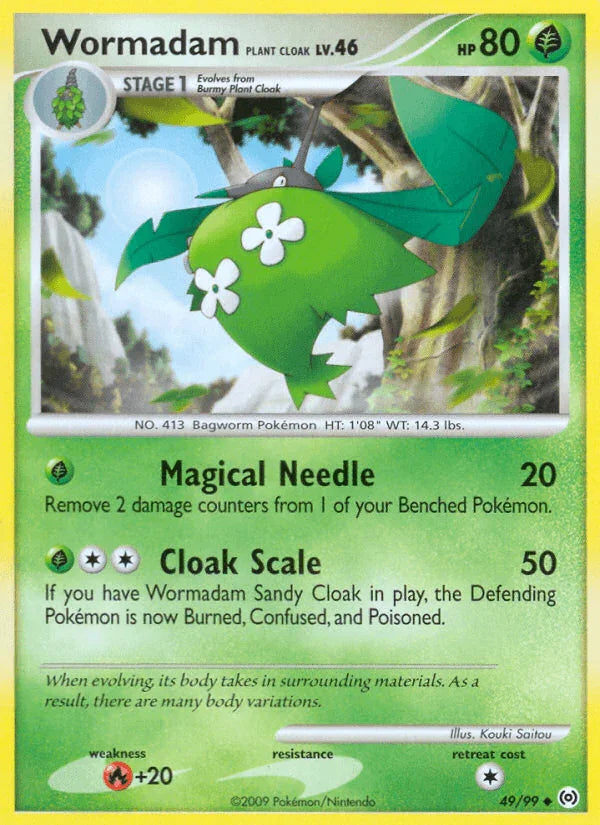 49, Fire[+20], Grass, Normal, Platinum: Arceus, Reverse Holofoil, Uncommon Wormadam Plant Cloak (49/99) [Platinum: Arceus] - Trading Card World