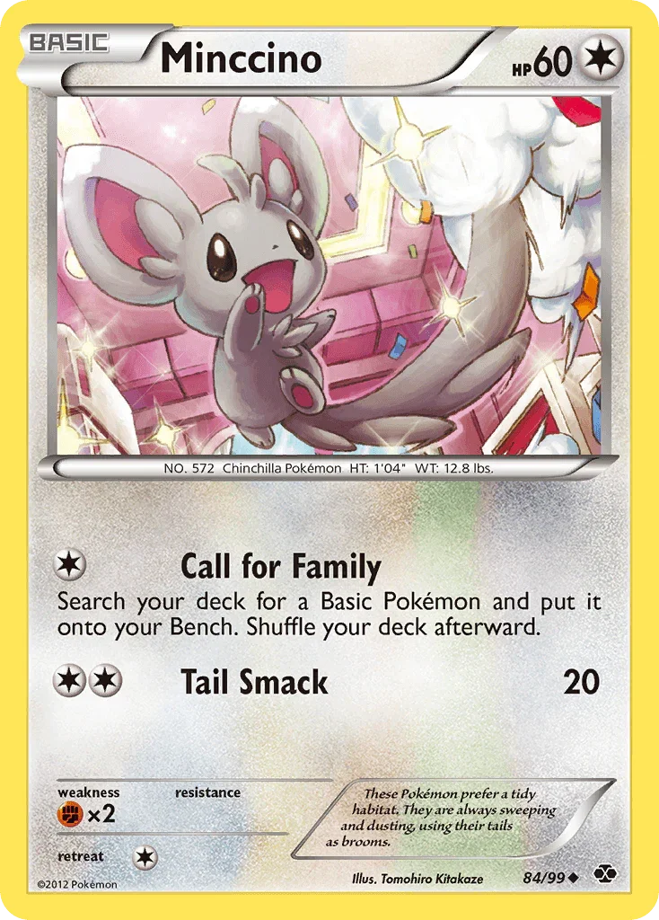 84, Black & White: Next Destinies, Colorless, Fighting[×2], Normal, Reverse Holofoil, Uncommon Minccino (84/99) [Black & White: Next Destinies] - Trading Card World