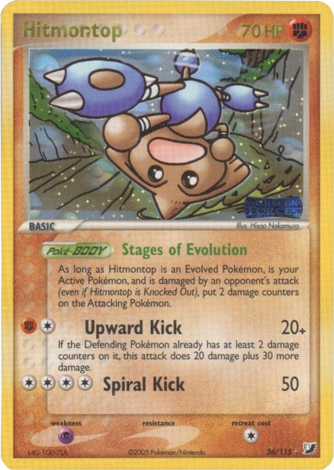 26, EX: Unseen Forces, Fighting, Psychic[×2], Rare, Reverse Holofoil Hitmontop (26/115) (Stamped) [EX: Unseen Forces] - Trading Card World