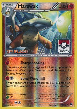 78, Fighting, Grass[×2], Promo, Reverse Holofoil, XY: BREAKthrough Marowak (78/162) (League Promo 3rd Place) [XY: BREAKthrough] - Trading Card World
