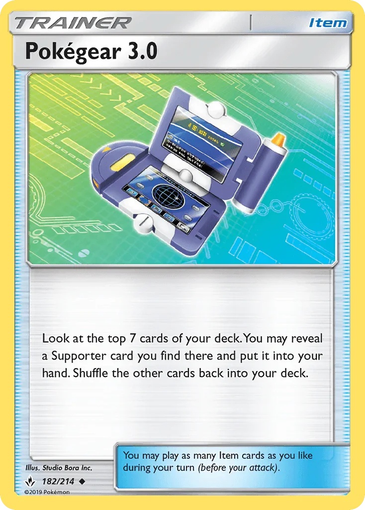 182, Item, Normal, Reverse Holofoil, Sun & Moon: Unbroken Bonds, Uncommon Pokegear 3.0 (182/214) [Sun & Moon: Unbroken Bonds] - Trading Card World