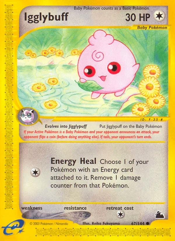 67, Colorless, Common, Normal, Reverse Holofoil, Skyridge Igglybuff (67/144) [Skyridge] - Trading Card World