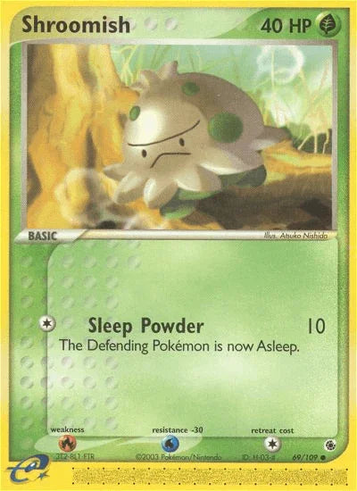 69, Common, EX: Ruby & Sapphire, Fire[×2], Grass, Normal, Reverse Holofoil, Water[-30] Shroomish (69/109) [EX: Ruby & Sapphire] - Trading Card World