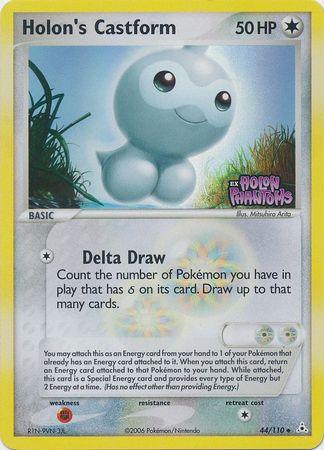 44, Colorless, EX: Holon Phantoms, Fighting[×2], Reverse Holofoil, Uncommon Holon's Castform (44/110) (Stamped) [EX: Holon Phantoms] - Trading Card World
