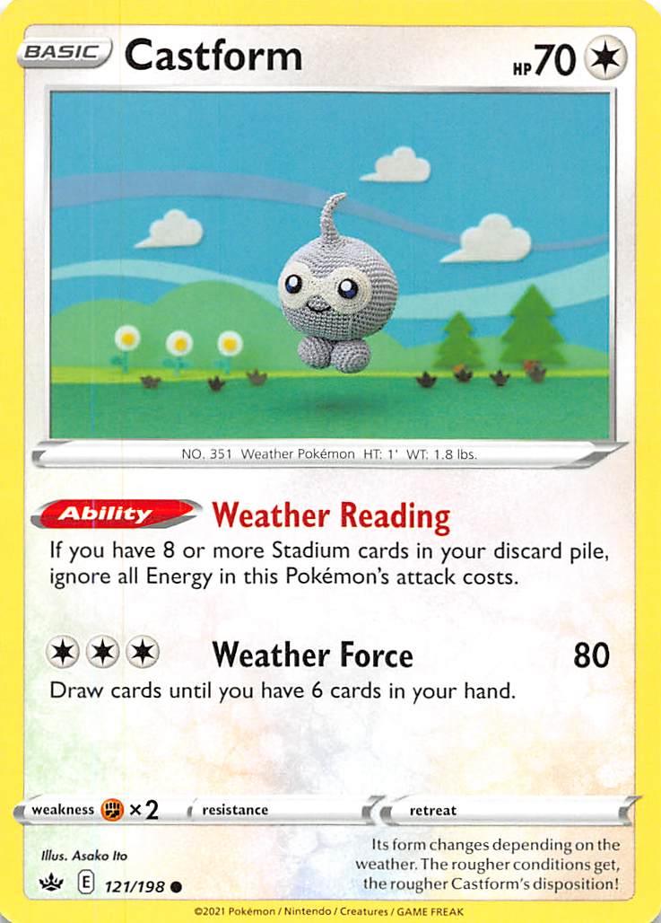 121, Colorless, Common, Fighting[×2], Normal, Reverse Holofoil, Sword & Shield: Chilling Reign Castform (121/198) [Sword & Shield: Chilling Reign] - Trading Card World
