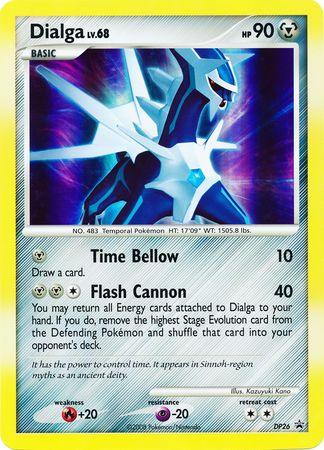 Diamond & Pearl: Black Star Promos, DP26, Fire[+20], Holofoil, Metal, Promo, Psychic[-20] Dialga (DP26) (Jumbo Card) [Diamond & Pearl: Black Star Promos] - Trading Card World