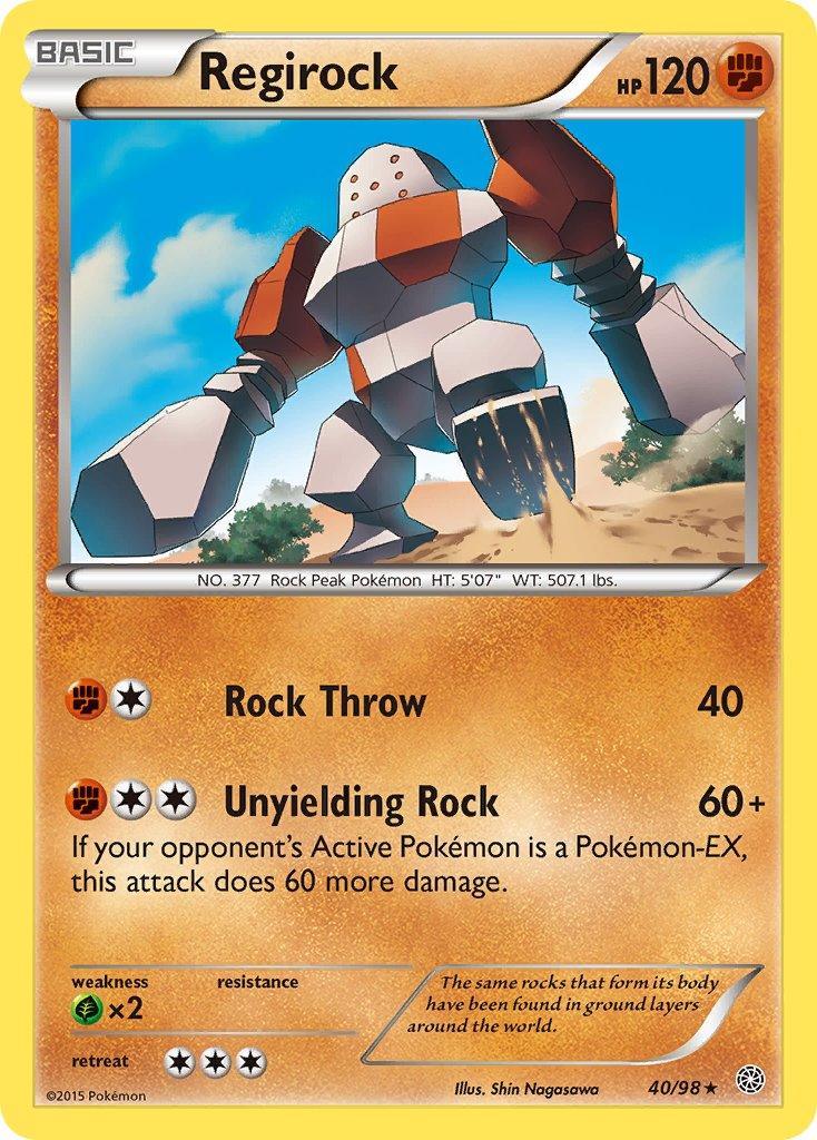 40, Fighting, Grass[×2], Holo Rare, Holofoil, XY: Ancient Origins Regirock (40/98) (Theme Deck Exclusive) [XY: Ancient Origins] - Trading Card World