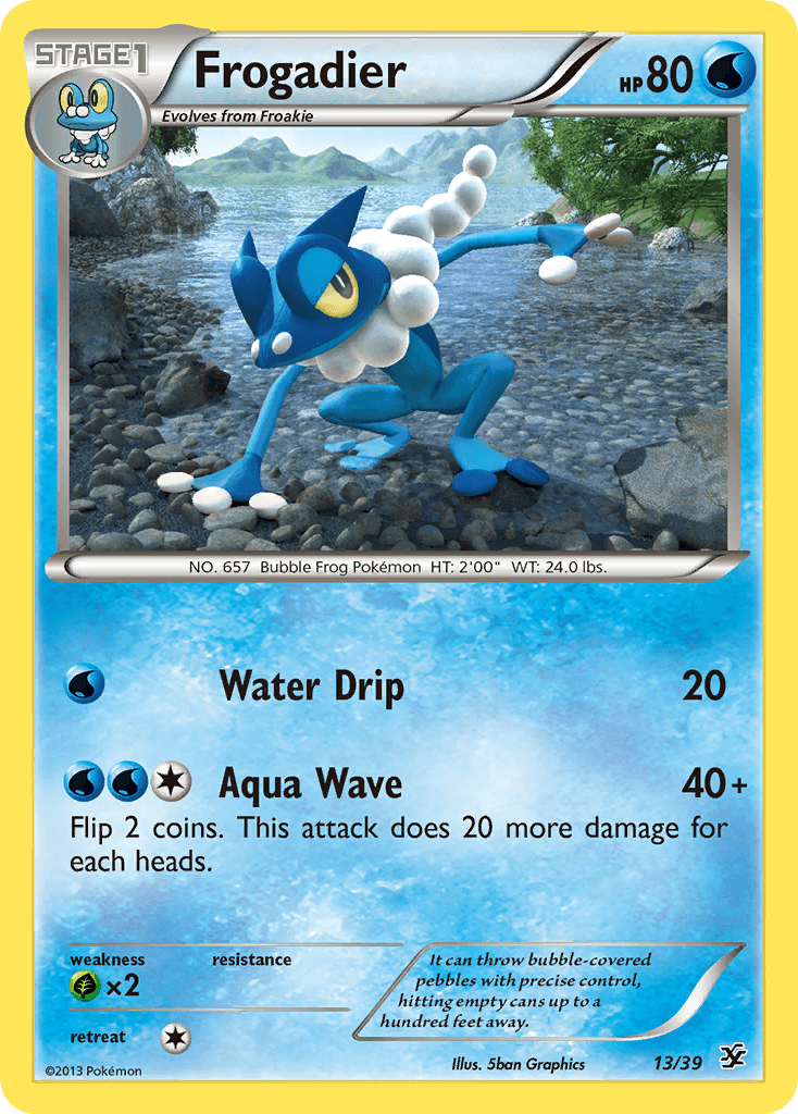 13, Common, Grass[×2], Holofoil, Normal, Water, XY: Kalos Starter Set Frogadier (13/39) [XY: Kalos Starter Set] - Trading Card World