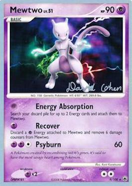 Normal, Psychic, Psychic[×2], Rare, World Championships 2009 Mewtwo LV.51 (9/100) (Stallgon - David Cohen) [World Championships 2009] - Trading Card World