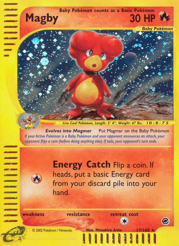 17, Expedition: Base Set, Fire, Holo Rare, Holofoil, Reverse Holofoil Magby (17/165) [Expedition: Base Set] - Trading Card World