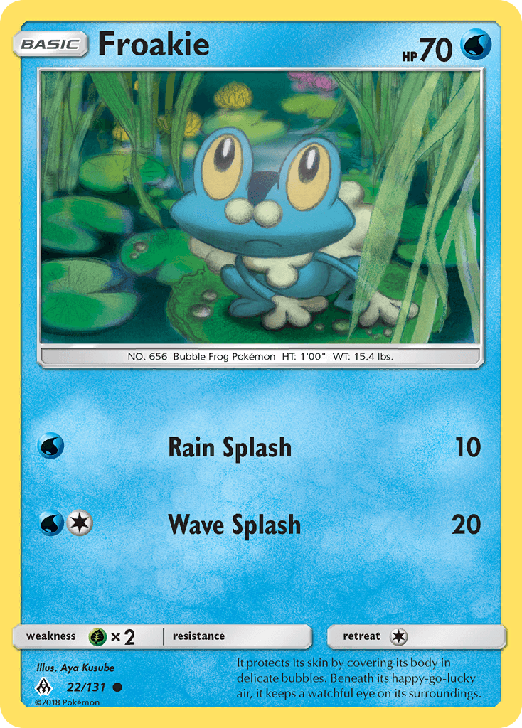 22, Common, Grass[×2], Normal, Reverse Holofoil, Sun & Moon: Forbidden Light, Water Froakie (22/131) [Sun & Moon: Forbidden Light] - Trading Card World