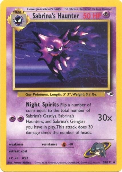 58, Fighting[-30], Gym Heroes Unlimited, Normal, Psychic, Uncommon Sabrina's Haunter (58/132) [Gym Heroes Unlimited] - Trading Card World