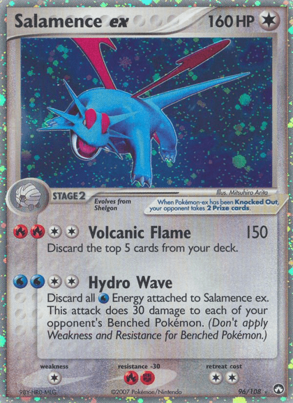 96, Colorless, Colorless[×2], EX: Power Keepers, Fighting[-30], Fire[-30], Holofoil, Ultra Rare Salamence ex (96/108) [EX: Power Keepers] - Trading Card World