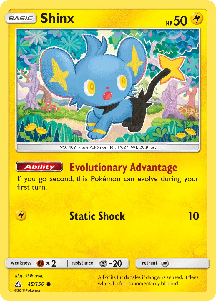 45, Common, Fighting[×2], Lightning, Metal[-20], Normal, Reverse Holofoil, Sun & Moon: Ultra Prism Shinx (45/156) [Sun & Moon: Ultra Prism] - Trading Card World