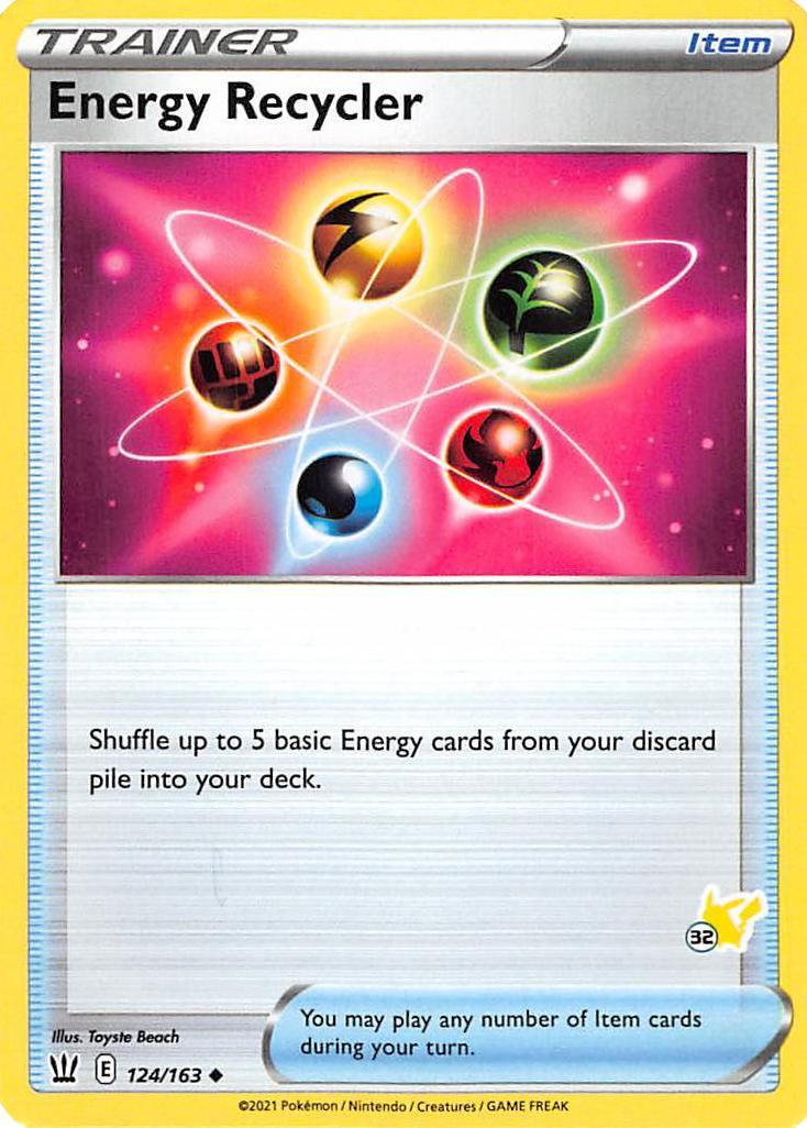 124, Battle Academy 2022, Item, Normal, Uncommon Energy Recycler (124/163) (Pikachu Stamp #32) [Battle Academy 2022] - Trading Card World