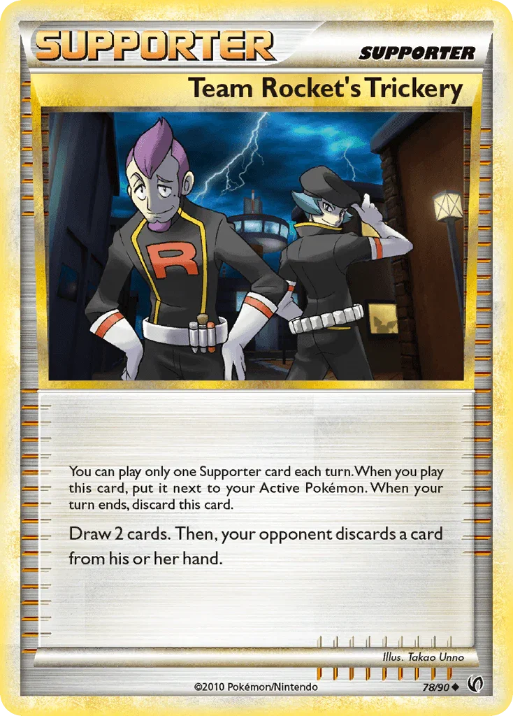 78, HeartGold & SoulSilver: Undaunted, Normal, Reverse Holofoil, Supporter, Uncommon Team Rocket's Trickery (78/90) [HeartGold & SoulSilver: Undaunted] - Trading Card World