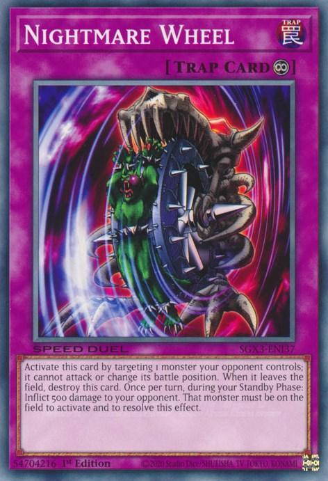 1st Edition, Common, Continuous Trap, Speed Duel GX: Duelists of Shadows, Trap Nightmare Wheel [SGX3-ENI37] Common - Trading Card World