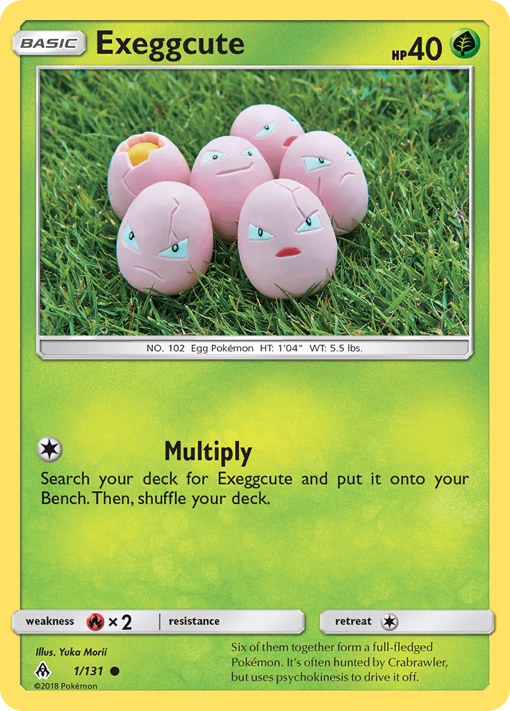 Common, Fire[×2], Grass, Normal, Reverse Holofoil, Sun & Moon: Forbidden Light Exeggcute (1/131) [Sun & Moon: Forbidden Light] - Trading Card World