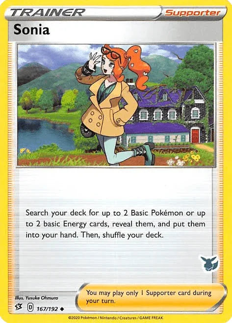 167, Battle Academy 2022, Normal, Supporter, Uncommon Sonia (167/192) (Eevee Deck) [Battle Academy 2022] - Trading Card World